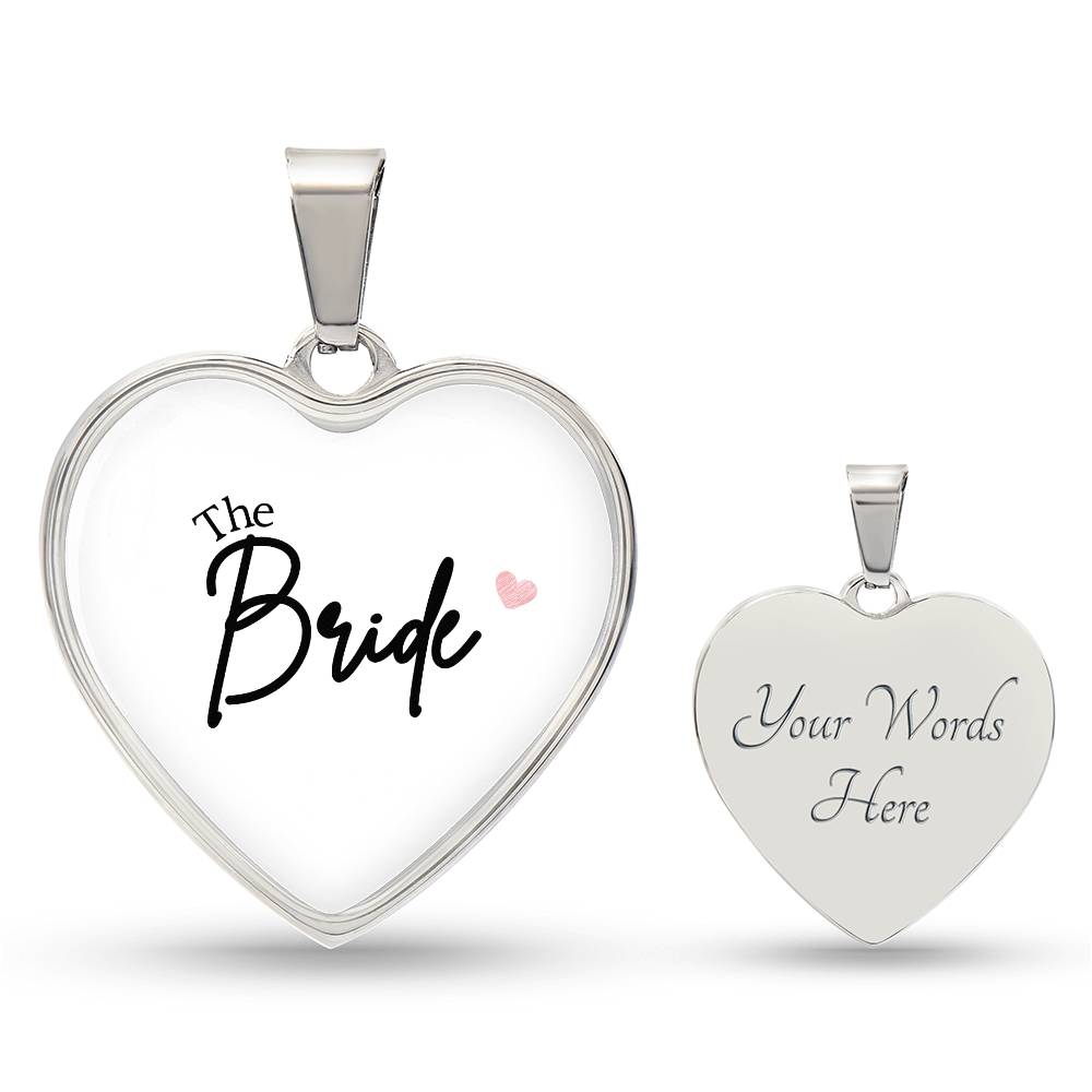 Luxury Graphic Heart Necklace - The Bride