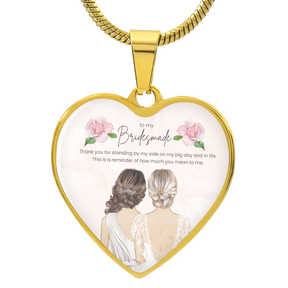 Luxury Graphic Heart Necklace - To My Bridesmaid