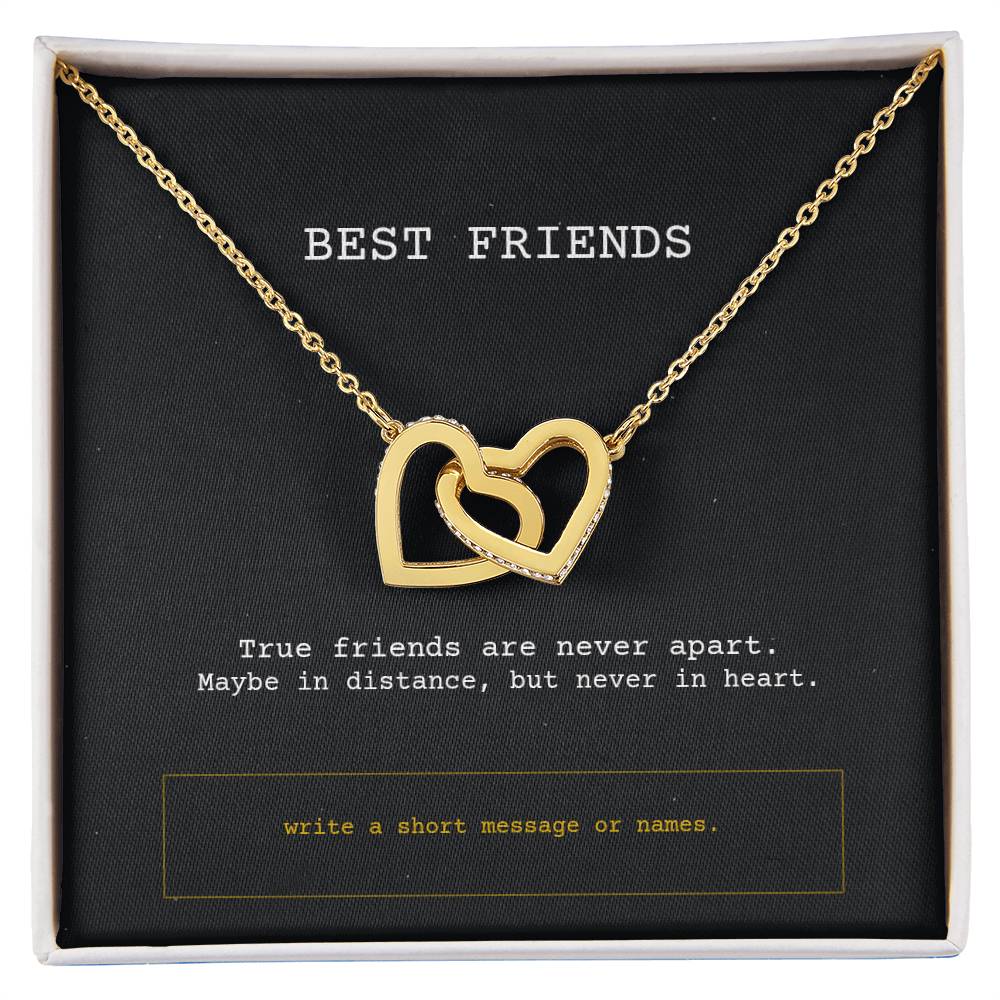 Interlocking Hearts Necklace - Best Friends - True friends are never apart.