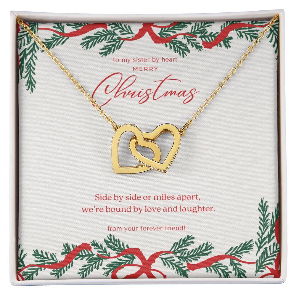 Interlocking Hearts Necklace - To My Sister by Heart - Side by side or miles apart | Christmas Edition