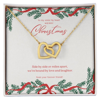 Interlocking Hearts Necklace - To My Sister by Heart - Side by side or miles apart | Christmas Edition