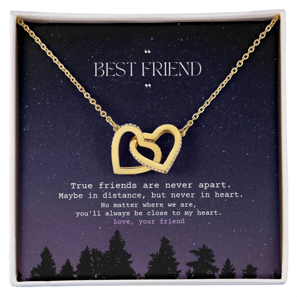 Interlocking Hearts Necklace - Best Friends | Night Sky Edition