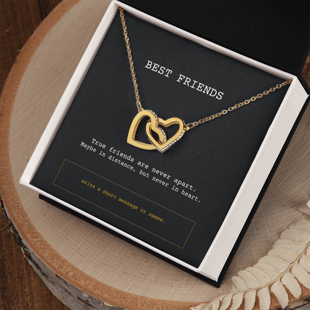 Interlocking Hearts Necklace - Best Friends - True friends are never apart.