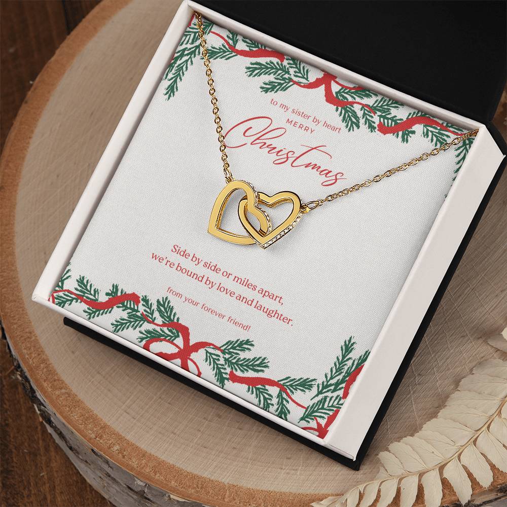 Interlocking Hearts Necklace - To My Sister by Heart - Side by side or miles apart | Christmas Edition