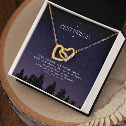 Interlocking Hearts Necklace - Best Friends | Night Sky Edition