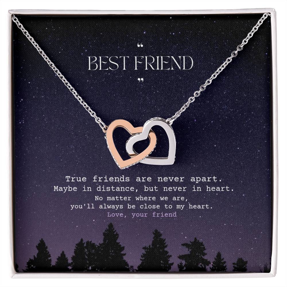 Interlocking Hearts Necklace - Best Friends | Night Sky Edition