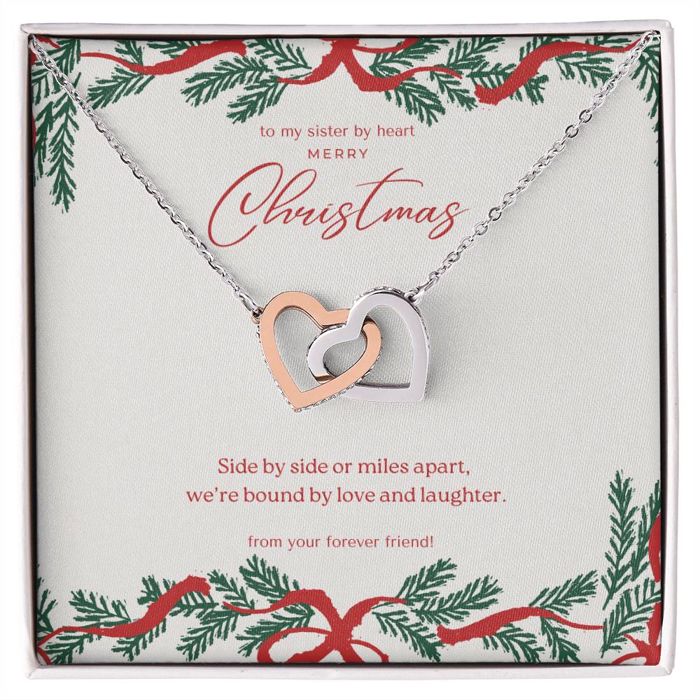 Interlocking Hearts Necklace - To My Sister by Heart - Side by side or miles apart | Christmas Edition