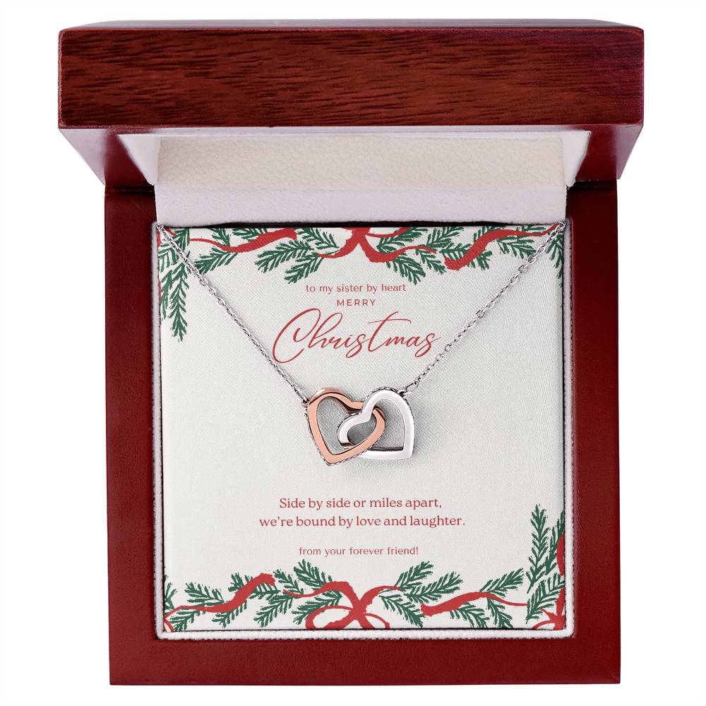 Interlocking Hearts Necklace - To My Sister by Heart - Side by side or miles apart | Christmas Edition