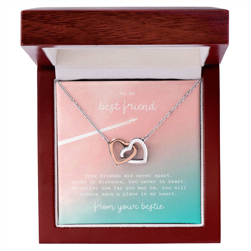 Interlocking Hearts Necklace - To My Best Friend - True friends are never apart.