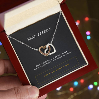 Interlocking Hearts Necklace - Best Friends - True friends are never apart.