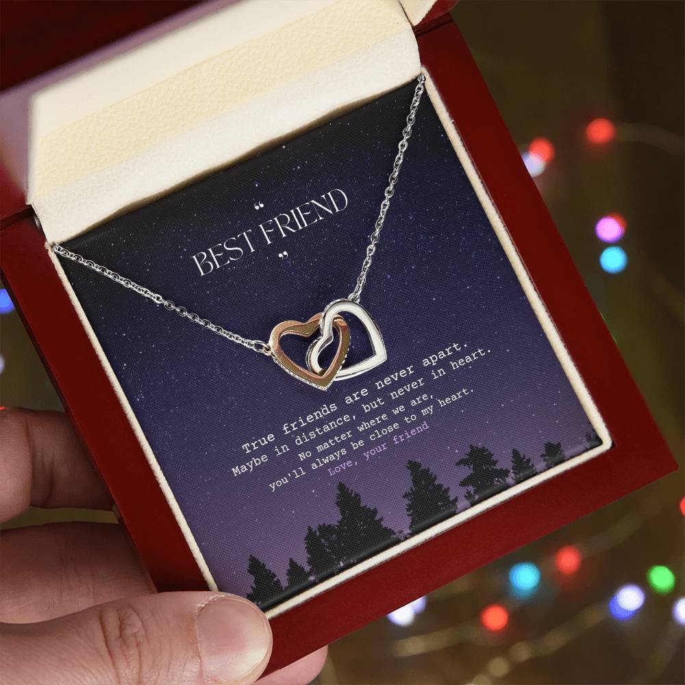 Interlocking Hearts Necklace - Best Friends | Night Sky Edition