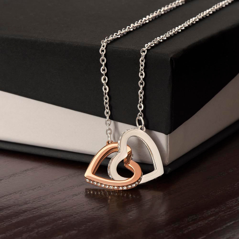 Interlocking Hearts Necklace – Message-Free Option