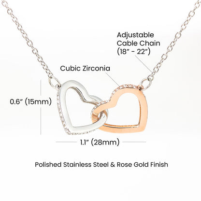 Interlocking Hearts Necklace – Message-Free Option