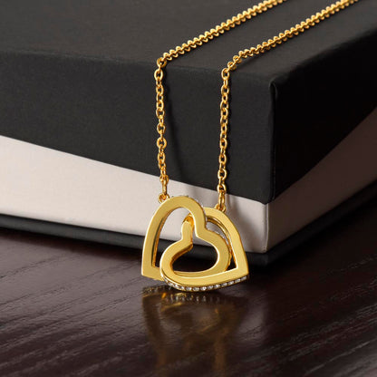 Interlocking Hearts Necklace – Message-Free Option