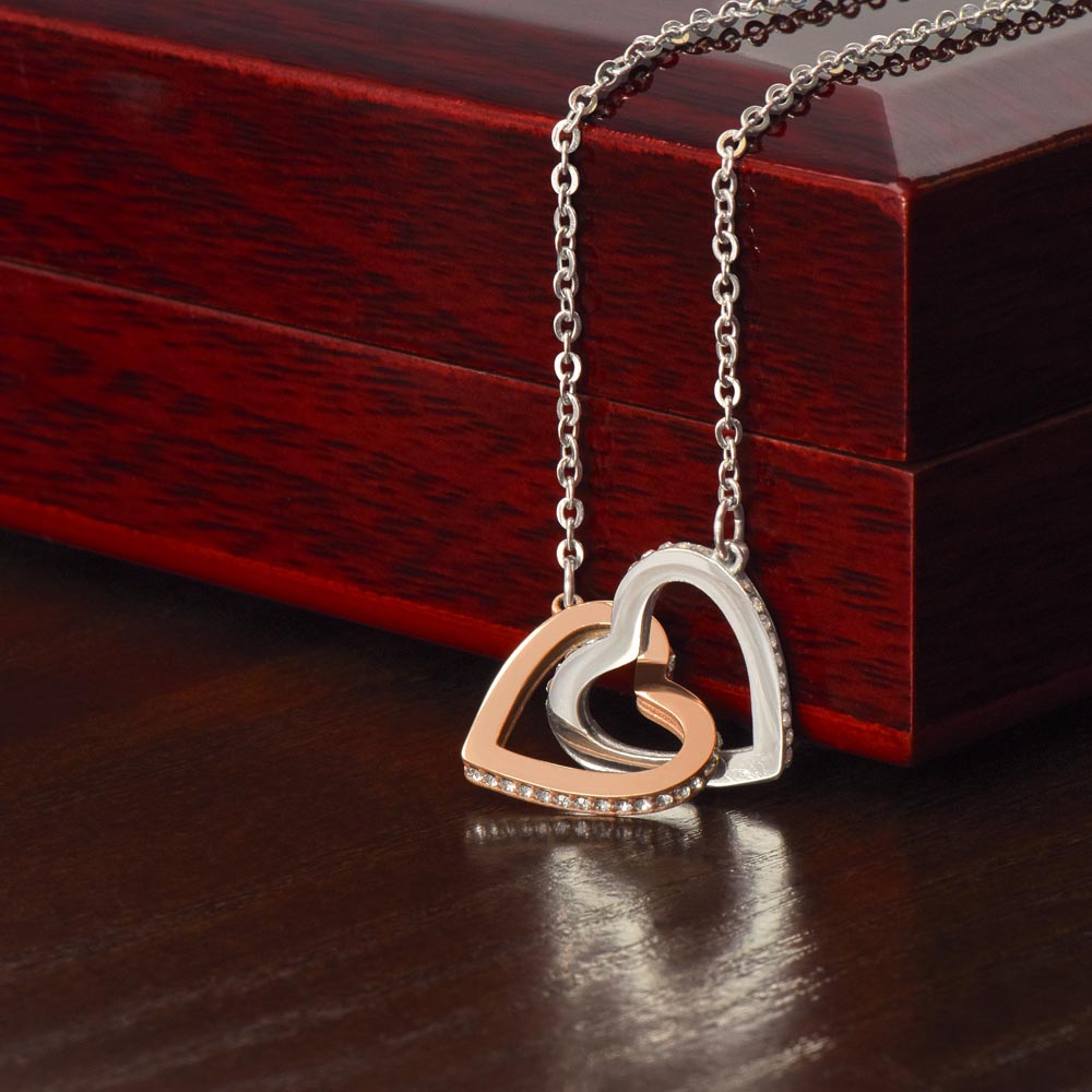 Interlocking Hearts Necklace – Message-Free Option