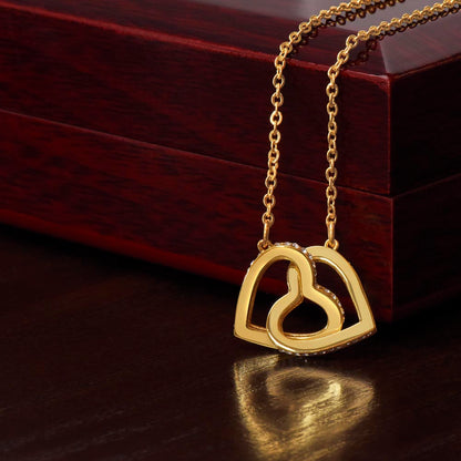 Interlocking Hearts Necklace – Message-Free Option