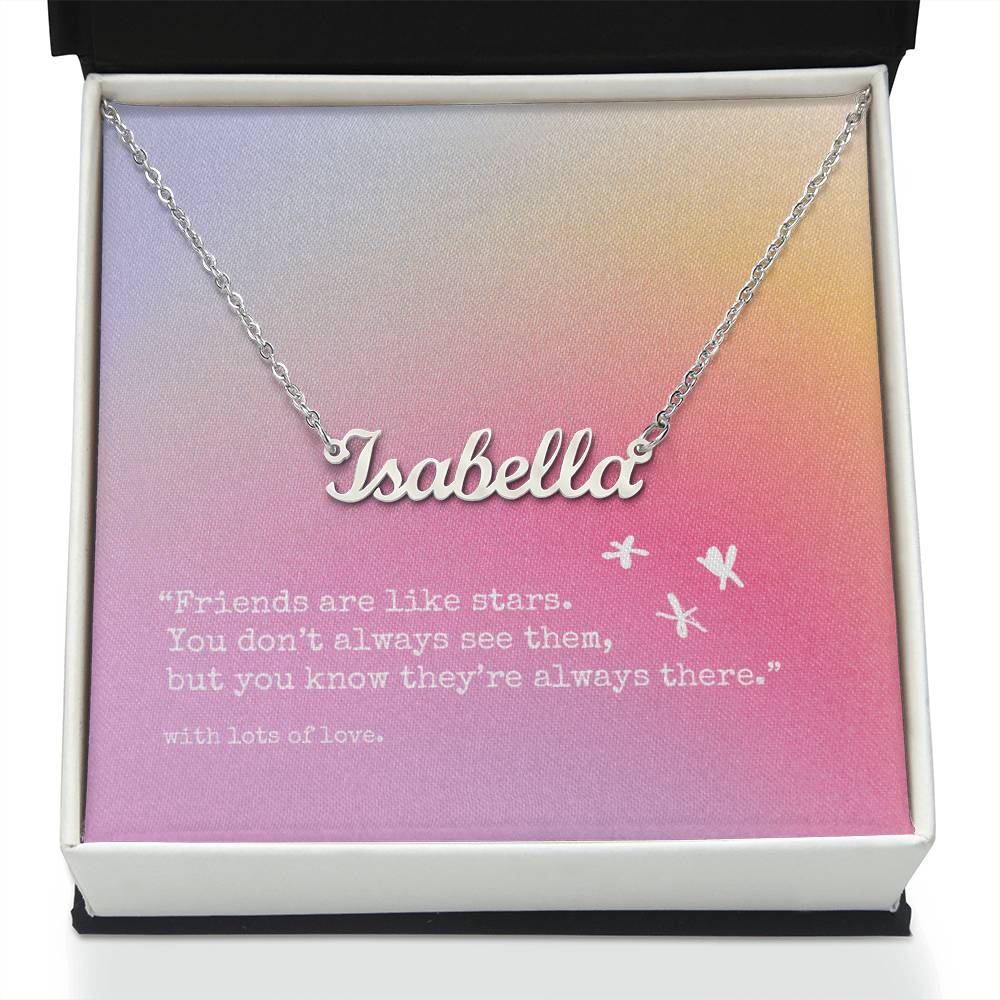 Custom Name Necklace - 'Friends are like stars' | Lovely Pink Edition