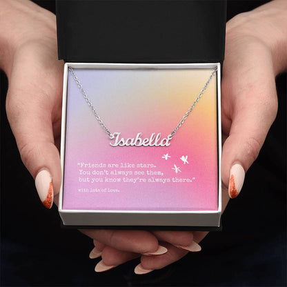 Custom Name Necklace - 'Friends are like stars' | Lovely Pink Edition