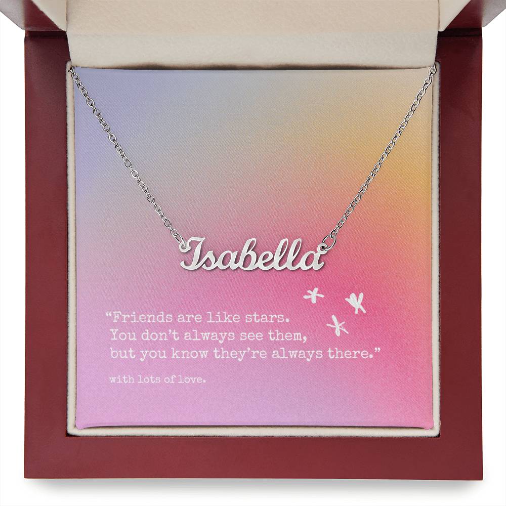 Custom Name Necklace - 'Friends are like stars' | Lovely Pink Edition