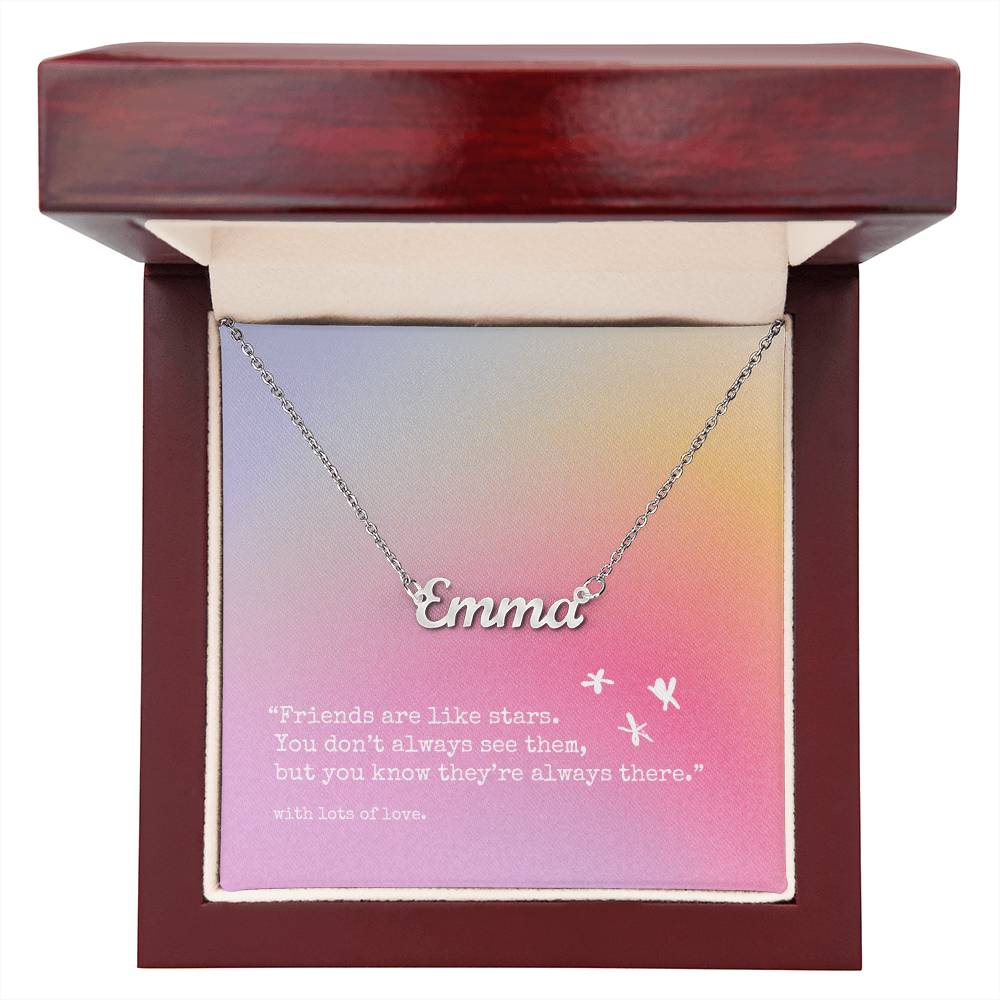 Custom Name Necklace - 'Friends are like stars' | Lovely Pink Edition