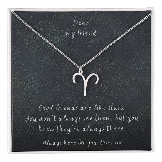 Zodiac Necklace - Good friends are like stars. | Custom Star Sign Gift for Friends