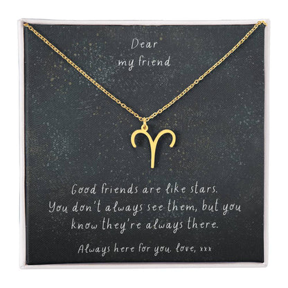 Zodiac Necklace - Good friends are like stars. | Custom Star Sign Gift for Friends