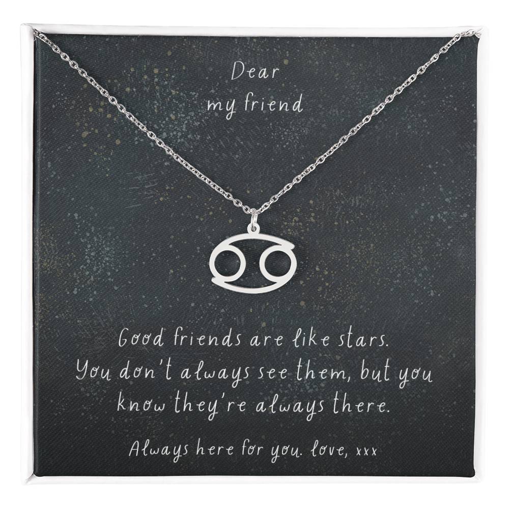 Zodiac Necklace - Good friends are like stars. | Custom Star Sign Gift for Friends