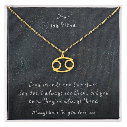 Zodiac Necklace - Good friends are like stars. | Custom Star Sign Gift for Friends