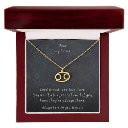 Zodiac Necklace - Good friends are like stars. | Custom Star Sign Gift for Friends