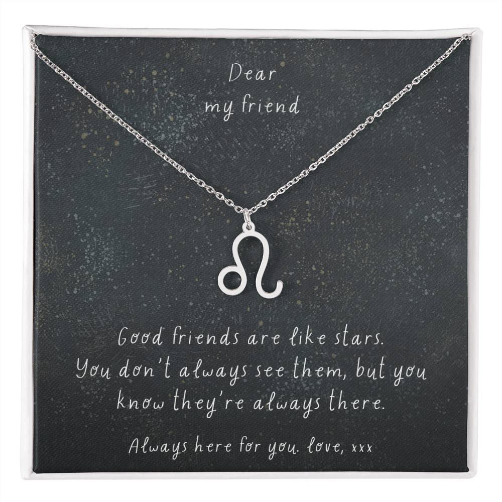 Zodiac Necklace - Good friends are like stars. | Custom Star Sign Gift for Friends