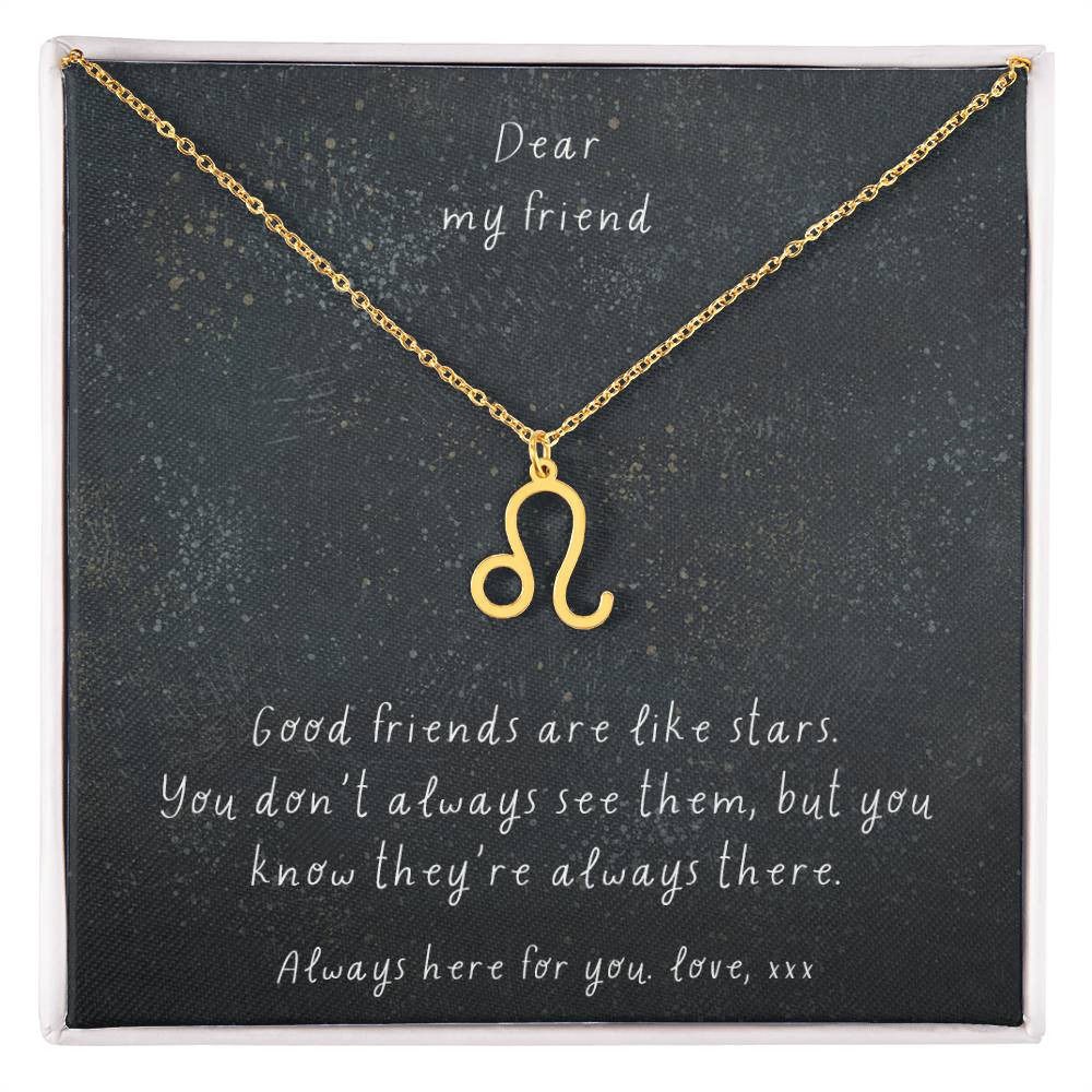 Zodiac Necklace - Good friends are like stars. | Custom Star Sign Gift for Friends