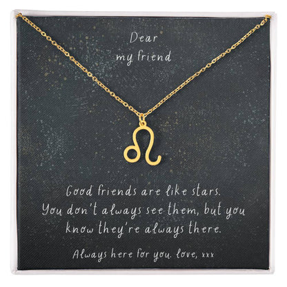 Zodiac Necklace - Good friends are like stars. | Custom Star Sign Gift for Friends