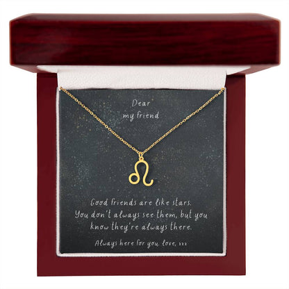 Zodiac Necklace - Good friends are like stars. | Custom Star Sign Gift for Friends