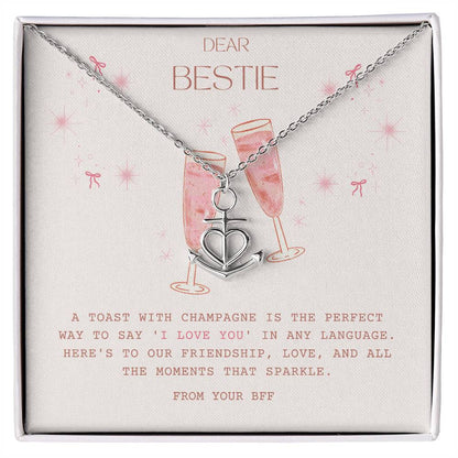 Anchor Pendant Necklace - To My Bestie - Champagne Edition